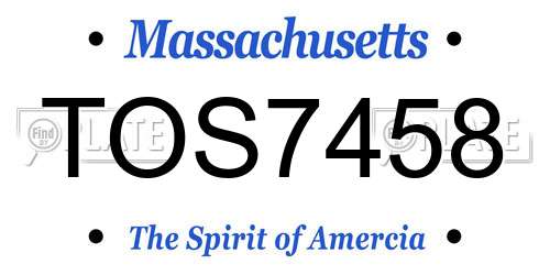 TOS7458 Massachusetts License Plate
