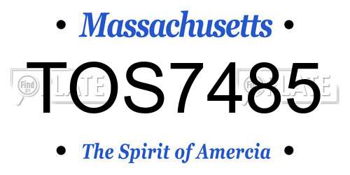 TOS7485 Massachusetts License Plate