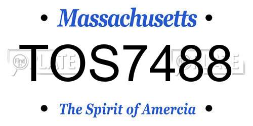 TOS7488 Massachusetts License Plate