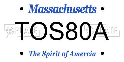 TOS80A Massachusetts License Plate