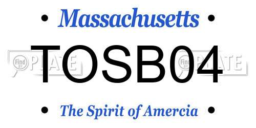 TOSB04 Massachusetts License Plate