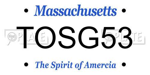 TOSG53 Massachusetts License Plate