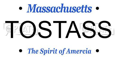 TOSTASS Massachusetts License Plate