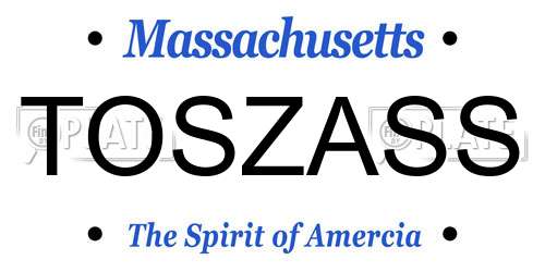 TOSZASS Massachusetts License Plate