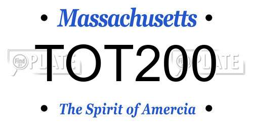 TOT200 Massachusetts License Plate