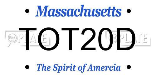 TOT20D Massachusetts License Plate