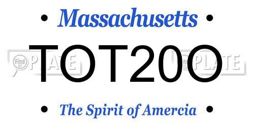 TOT20O Massachusetts License Plate