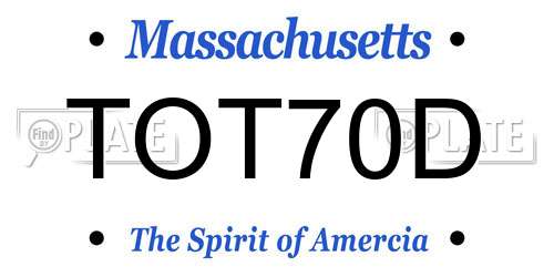 TOT70D Massachusetts License Plate