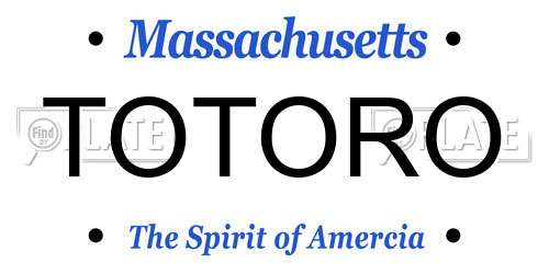 TOTORO Massachusetts License Plate