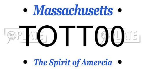 TOTT00 Massachusetts License Plate