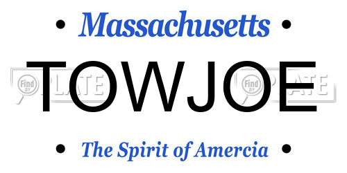 TOWJOE Massachusetts License Plate