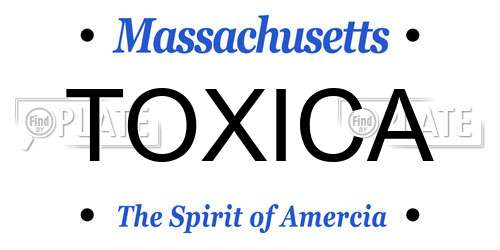 TOXICA Massachusetts License Plate