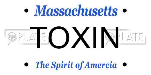 TOXIN Massachusetts License Plate
