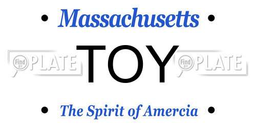TOY Massachusetts License Plate