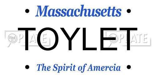 TOYLET Massachusetts License Plate