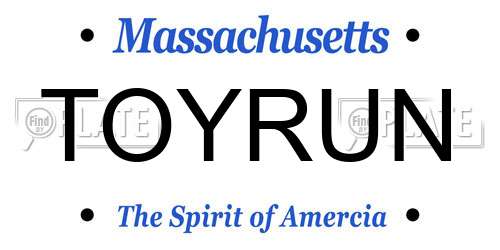 TOYRUN Massachusetts License Plate