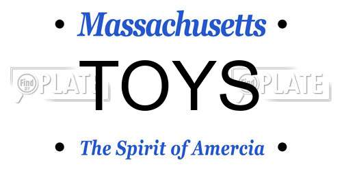 TOYS Massachusetts License Plate