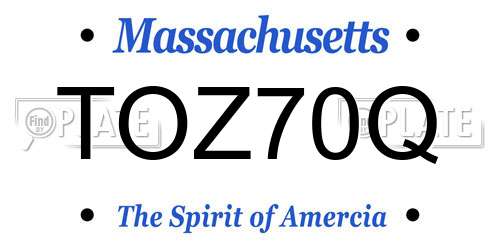 TOZ70Q Massachusetts License Plate