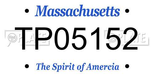 TP05152 Massachusetts License Plate