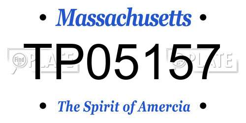 TP05157 Massachusetts License Plate