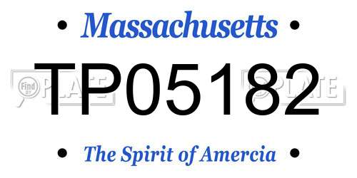 TP05182 Massachusetts License Plate