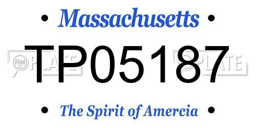 TP05187 Massachusetts License Plate