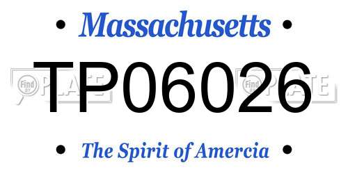 TP06026 Massachusetts License Plate