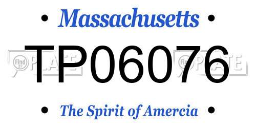 TP06076 Massachusetts License Plate