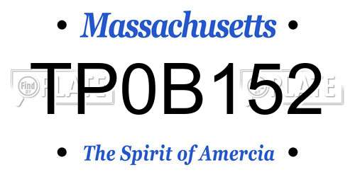 TP0B152 Massachusetts License Plate