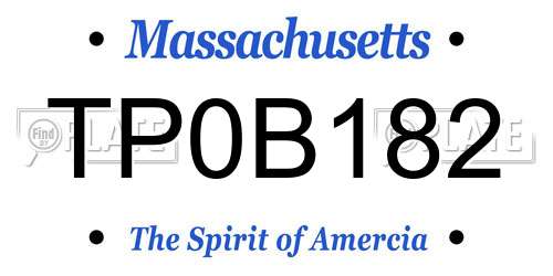 TP0B182 Massachusetts License Plate