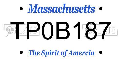 TP0B187 Massachusetts License Plate