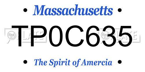 TP0C635 Massachusetts License Plate
