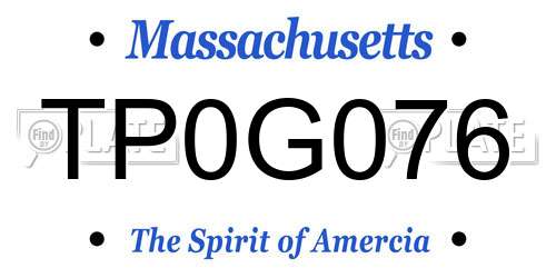 TP0G076 Massachusetts License Plate