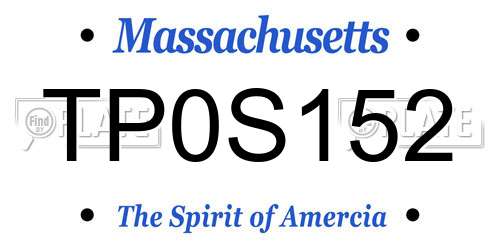 TP0S152 Massachusetts License Plate
