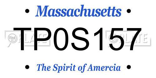 TP0S157 Massachusetts License Plate