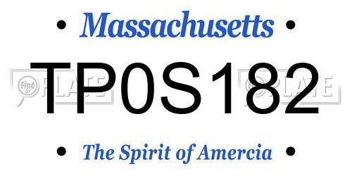 TP0S182 Massachusetts License Plate
