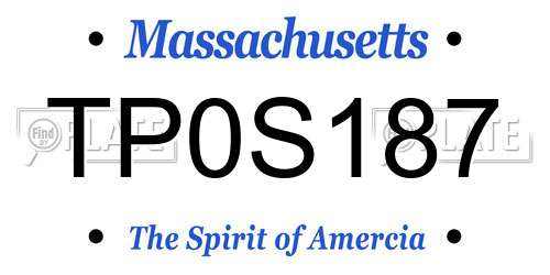 TP0S187 Massachusetts License Plate