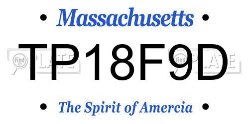 TP18F9D Massachusetts License Plate