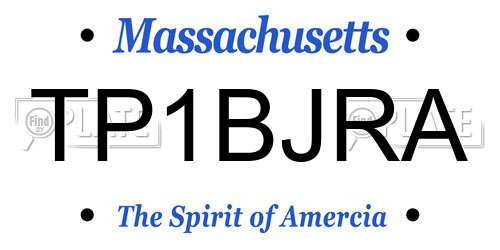 TP1BJRA Massachusetts License Plate