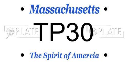 TP30 Massachusetts License Plate