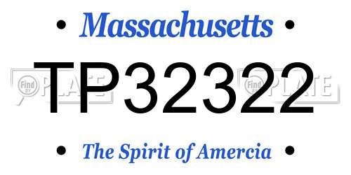 TP32322 Massachusetts License Plate
