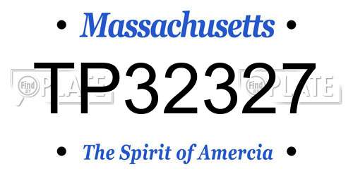TP32327 Massachusetts License Plate