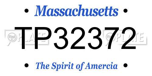 TP32372 Massachusetts License Plate