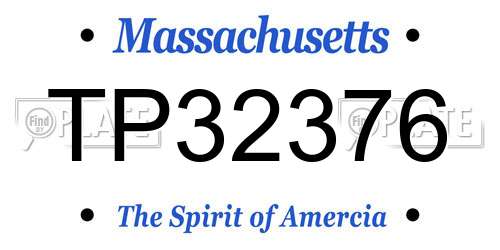 TP32376 Massachusetts License Plate