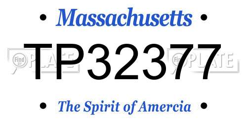 TP32377 Massachusetts License Plate