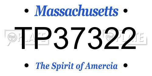 TP37322 Massachusetts License Plate