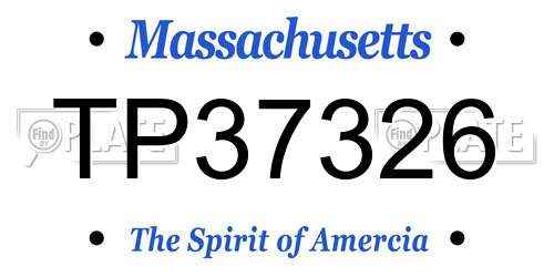 TP37326 Massachusetts License Plate