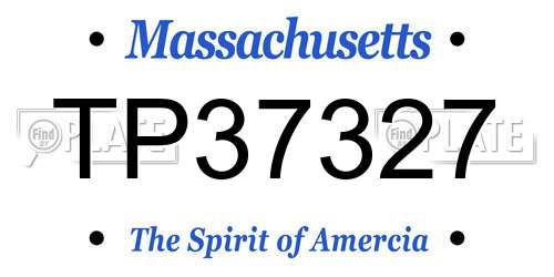 TP37327 Massachusetts License Plate