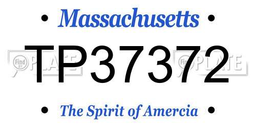 TP37372 Massachusetts License Plate