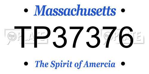 TP37376 Massachusetts License Plate